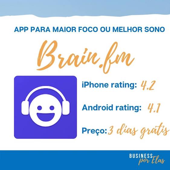 aplicativo brain.fm para aumentar foco ou melhor sono e saúde mental
