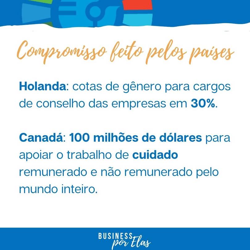 ONU Mulheres Fórum Geração Igualdade: compromissos dos países Holanda e Canadá